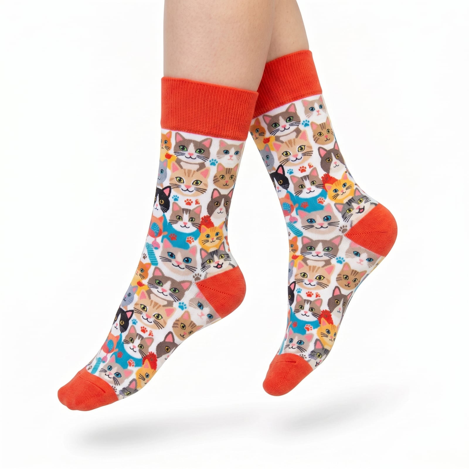 Cat Portrait Print Socks